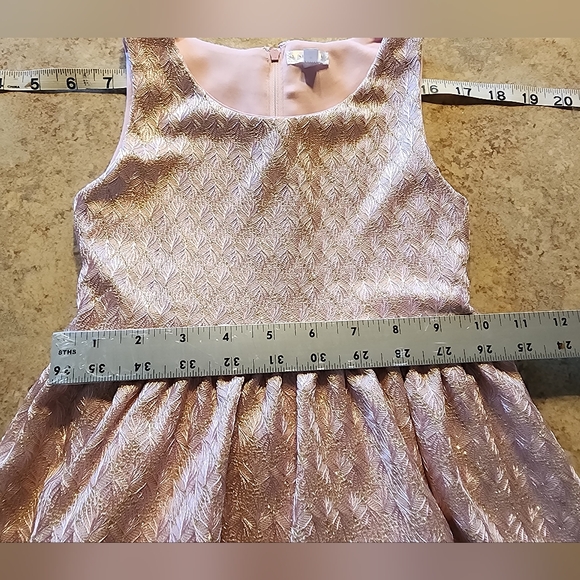 Tahari Pink and Gold Sleeveless Dress Girl's Size 4 - Picture 5 of 11